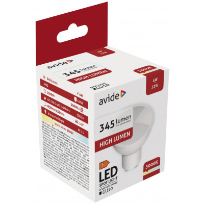 Avide led izzó GU10  4W melegfehér (286722)